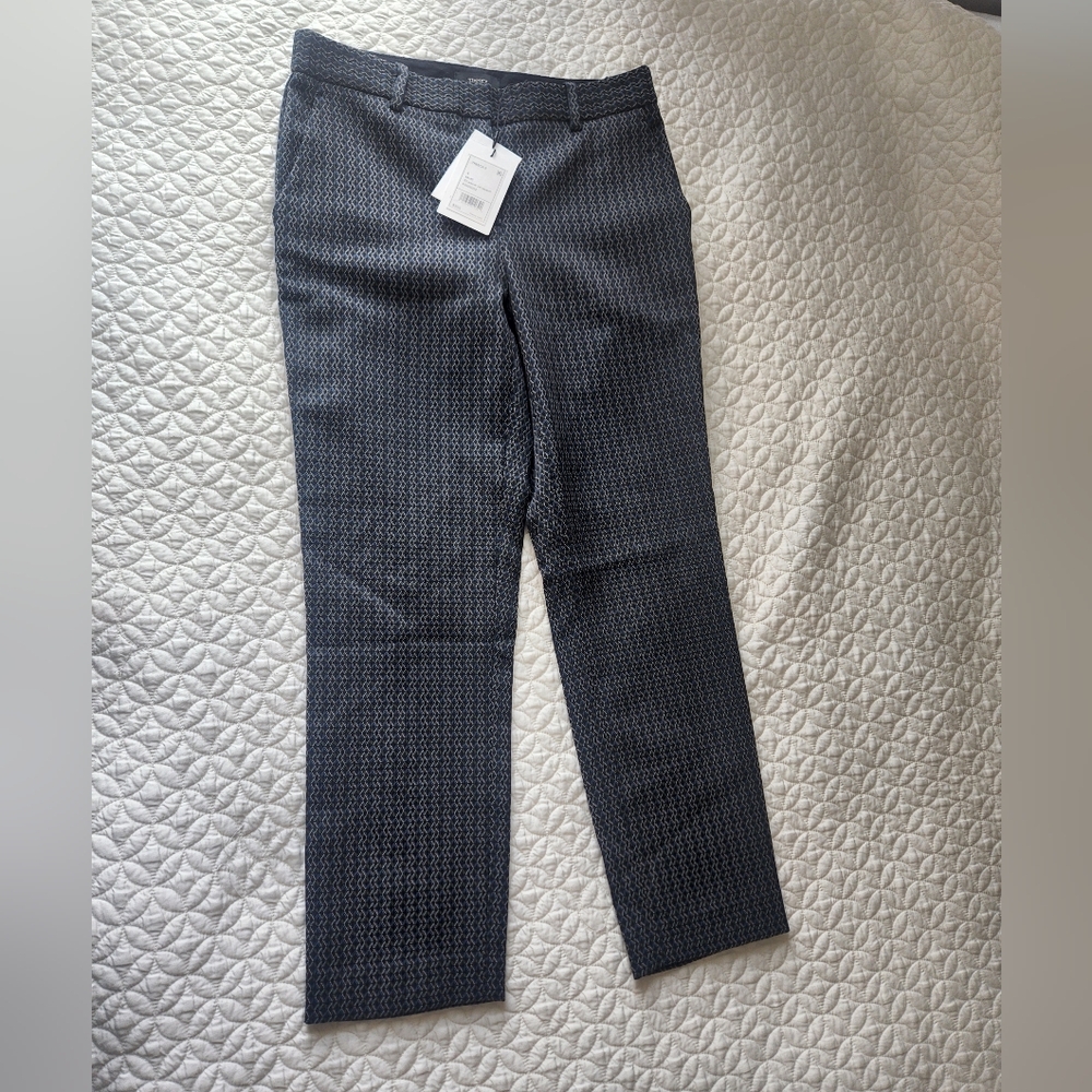 Theory Blue and Gray Jacquard Pants